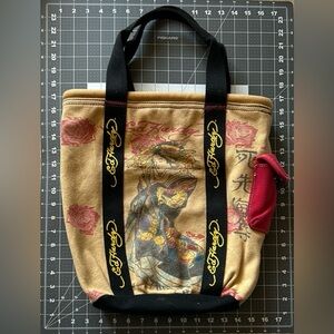 Ed Hardy Geisha & Pheonix Canvas Tote Bag